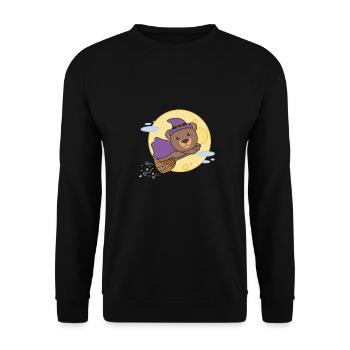 Bear Halloween Witch Children Witches Costume - Unisex Sweatshirt - black - Front - Alina (178cm) & Michal (187cm)