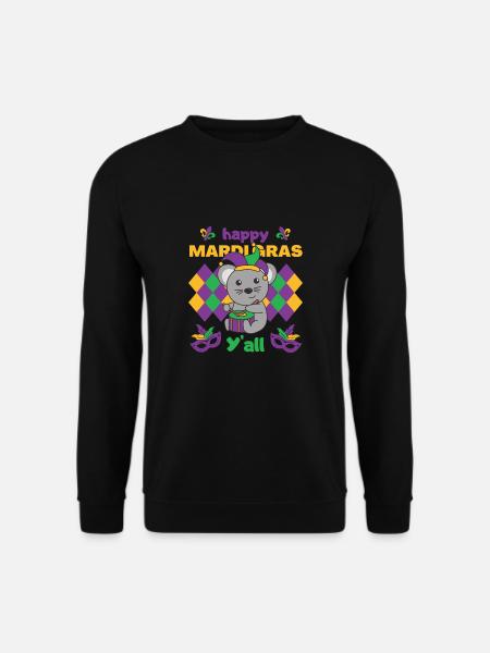 Fasching Maus mit Trommel Faschings Kostüm - Unisex Pullover - Schwarz