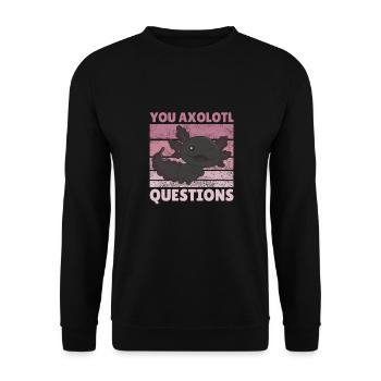 Axolotl lover cute animals children axolotl - Unisex Sweatshirt - black - Front - Alina (178cm) & Michal (187cm)