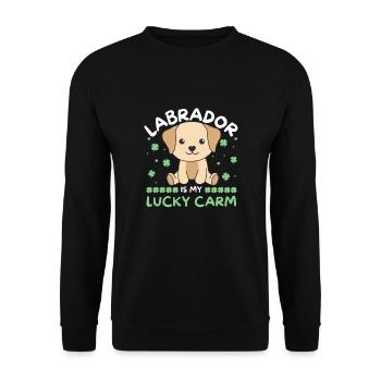 Labrador is my lucky carm Clover St Patricks - Unisex Sweatshirt - black - Front - Alina (178cm) & Michal (187cm)