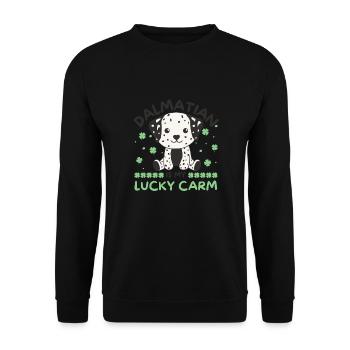 Dalmatian is my lucky carm Clover St Patricks - Unisex Sweatshirt - black - Front - Alina (178cm) & Michal (187cm)