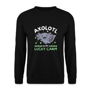 Axolotl est ma voiture chanceuse Kleeblatt St Patricks Day - Sweat-shirt Unisexe - noir - Devant - Alina (178cm) & Michal (187cm)