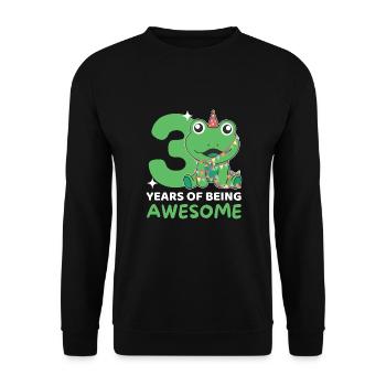 Grenouille pour 3ème anniversaire Enfants de trois ans - Sweat-shirt Unisexe - noir - Devant - Alina (178cm) & Michal (187cm)