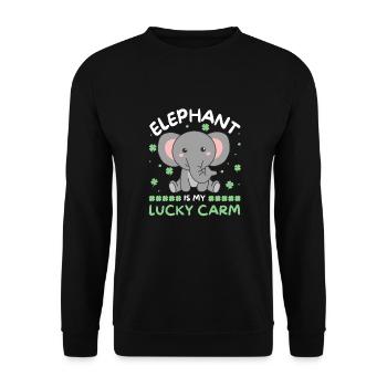 Elephant is my lucky carm Clover St Patrick's Day - Unisex Sweatshirt - black - Front - Alina (178cm) & Michal (187cm)