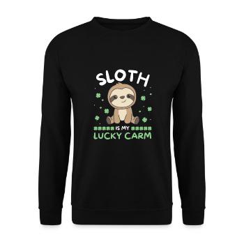Sloth is my lucky carm Clover St Patricks - Unisex Sweatshirt - black - Front - Alina (178cm) & Michal (187cm)