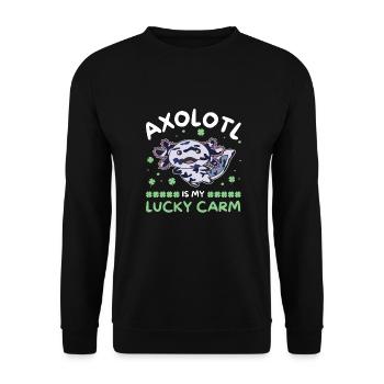 Axolotl is my lucky carm Kleeblatt St Patricks Day - Unisex Sweatshirt - black - Front - Alina (178cm) & Michal (187cm)