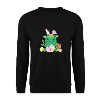 Joyeuses Pâques Sweet Dragon Pâques avec des œufs de Pâques - Sweat-shirt Unisexe - noir - Devant - Alina (178cm) & Michal (187cm)