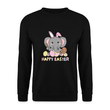 joyeuses Pâques éléphant doux Pâques avec œufs de Pâques - Sweat-shirt Unisexe - noir - Devant - Alina (178cm) & Michal (187cm)