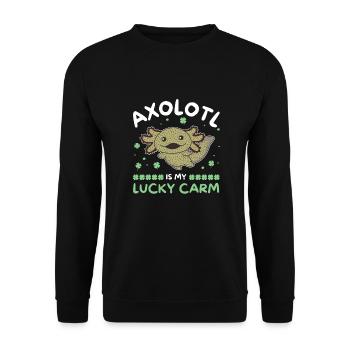 Axolotl is my lucky carm Kleeblatt St Patricks Day - Unisex Sweatshirt - black - Front - Alina (178cm) & Michal (187cm)