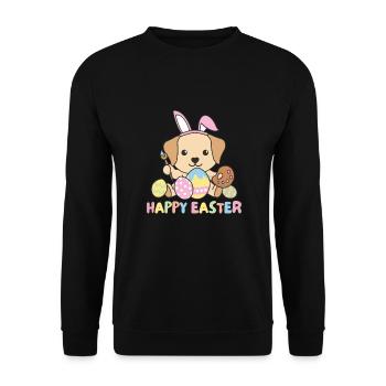 joyeuses Pâques douces Labrador Pâques avec œufs de Pâques - Sweat-shirt Unisexe - noir - Devant - Alina (178cm) & Michal (187cm)