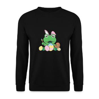 joyeuses Pâques douce grenouille Pâques avec œufs de Pâques - Sweat-shirt Unisexe - noir - Devant - Alina (178cm) & Michal (187cm)