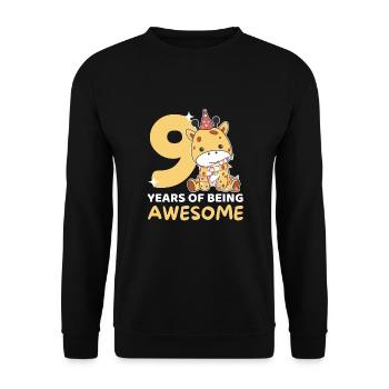 Girafe pour les enfants de 9 ans de neuf ans - Sweat-shirt Unisexe - noir - Devant - Alina (178cm) & Michal (187cm)