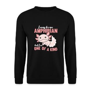 Axolotl Amphibiens Salamandre mignonne axolotl - Sweat-shirt Unisexe - noir - Devant - Alina (178cm) & Michal (187cm)