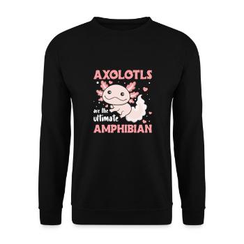 Axolotl sont l’ultime Amphibian mignon axolotl - Sweat-shirt Unisexe - noir - Devant - Alina (178cm) & Michal (187cm)