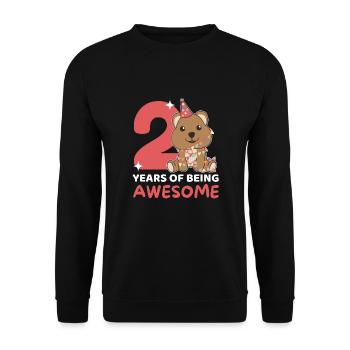 Quokka pour les enfants de 2e anniversaire de deux ans - Sweat-shirt Unisexe - noir - Devant - Alina (178cm) & Michal (187cm)