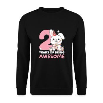 Rabbit for 2nd birthday Children two years old - Unisex Sweatshirt - black - Front - Alina (178cm) & Michal (187cm)