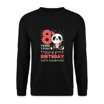 Panda pour les enfants de 8 ans de huit ans - Sweat-shirt Unisexe - noir - Devant - Alina (178cm) & Michal (187cm)