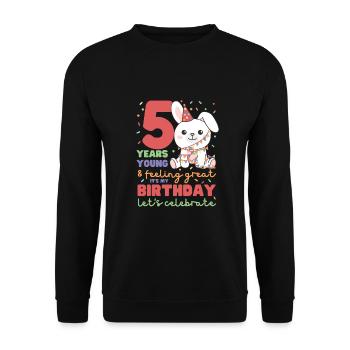Lapin pour les 5 ans Enfants de cinq ans - Sweat-shirt Unisexe - noir - Devant - Alina (178cm) & Michal (187cm)