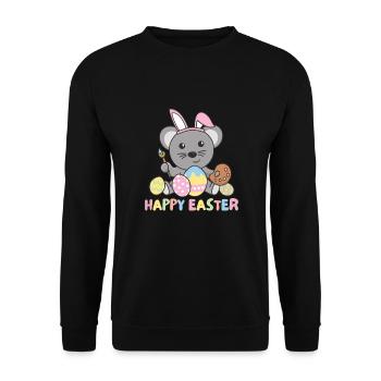 joyeuses Pâques souris douce Pâques avec des œufs de Pâques - Sweat-shirt Unisexe - noir - Devant - Alina (178cm) & Michal (187cm)