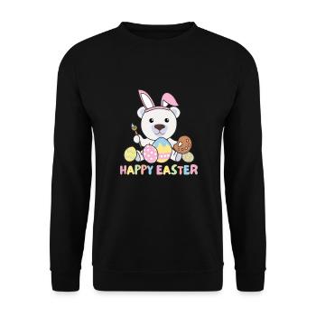 joyeuses Pâques doux ours polaire Pâques avec œufs de Pâques - Sweat-shirt Unisexe - noir - Devant - Alina (178cm) & Michal (187cm)