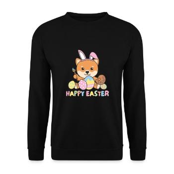 joyeuses Pâques sucrées Shiba Inu Pâques avec œufs de Pâques - Sweat-shirt Unisexe - noir - Devant - Alina (178cm) & Michal (187cm)