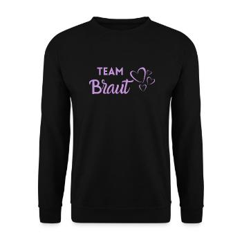Team Braut - Unisex Pullover - Schwarz - Vorne - Alina (178cm) & Michal (187cm)