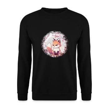 Fox cute animals for children kawaii foxes - Unisex Sweatshirt - black - Front - Alina (178cm) & Michal (187cm)