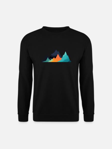 Gebirgslandschaft Geometrische Kunst - Unisex Pullover - Schwarz