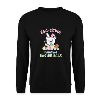 cute polar bears at Easter with Easter eggs polar bear - Unisex Sweatshirt - black - Front - Alina (178cm) & Michal (187cm)
