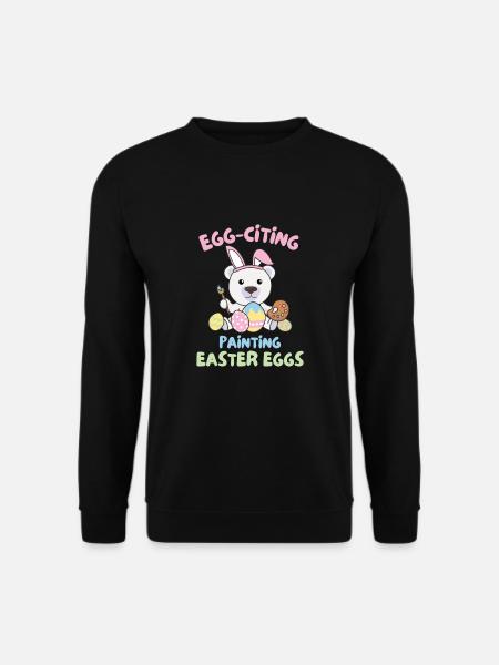 süße Eisbären zu Ostern mit Ostereiern Eisbär - Unisex Pullover - Schwarz
