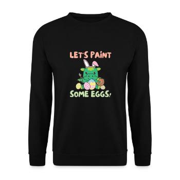 cute dragons at Easter with Easter eggs dragon - Unisex Sweatshirt - black - Front - Alina (178cm) & Michal (187cm)