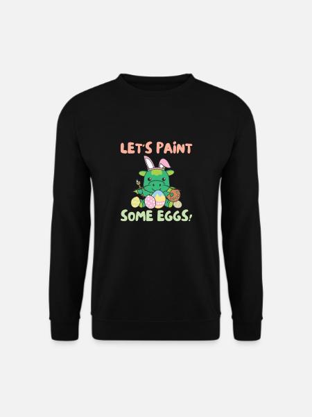 süße Drachen zu Ostern mit Ostereiern Drache - Unisex Pullover - Schwarz