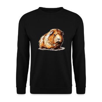 Guinea pig drawing in old retro look - Unisex Sweatshirt - black - Front - Alina (178cm) & Michal (187cm)