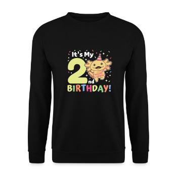 Axolotl pour les enfants de 2ème anniversaire deux ans - Sweat-shirt Unisexe - noir - Devant - Alina (178cm) & Michal (187cm)