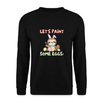 paresseux mignons à Pâques avec des œufs de Pâques paresseux - Sweat-shirt Unisexe - noir - Devant - Alina (178cm) & Michal (187cm)