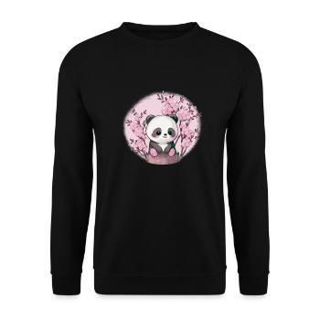 Panda cute animals for kids Kawaii pandas bears - Unisex Sweatshirt - black - Front - Alina (178cm) & Michal (187cm)