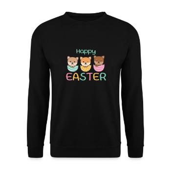 cute dogs for Easter with Easter eggs Shiba Inu - Unisex Sweatshirt - black - Front - Alina (178cm) & Michal (187cm)