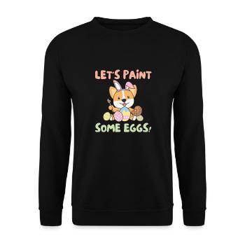 cute dogs for Easter Corgi - Unisex Sweatshirt - black - Front - Alina (178cm) & Michal (187cm)