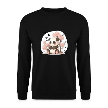 Panda cute animals for kids Kawaii pandas bears - Unisex Sweatshirt - black - Front - Alina (178cm) & Michal (187cm)