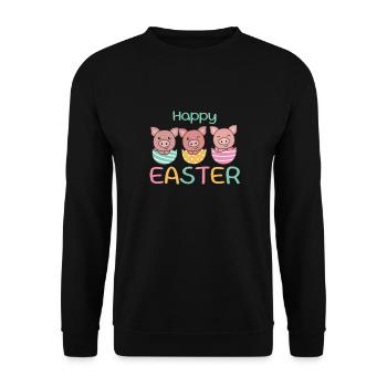 cochons doux à Pâques avec œufs de Pâques porc - Sweat-shirt Unisexe - noir - Devant - Alina (178cm) & Michal (187cm)
