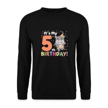 Hippopotame pour les enfants de 5 ans - Sweat-shirt Unisexe - noir - Devant - Alina (178cm) & Michal (187cm)