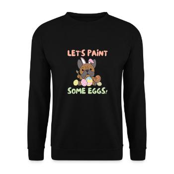 cute dogs for Easter Bulldog - Unisex Sweatshirt - black - Front - Alina (178cm) & Michal (187cm)