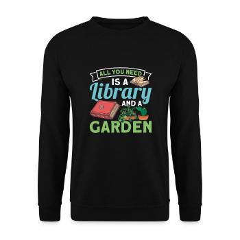 Book lover design with books for literature - Unisex Sweatshirt - black - Front - Alina (178cm) & Michal (187cm)