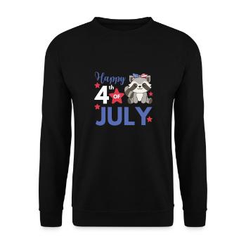 4 juillet American Raccoon for Kids USA - Sweat-shirt Unisexe - noir - Devant - Alina (178cm) & Michal (187cm)