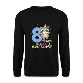 8th birthday raccoon children eight years old - Unisex Sweatshirt - black - Front - Alina (178cm) & Michal (187cm)