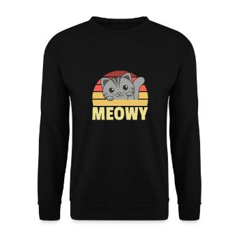 kawaii cat cute manga anime cats retro meowy - Unisex Sweatshirt - black - Front - Alina (178cm) & Michal (187cm)
