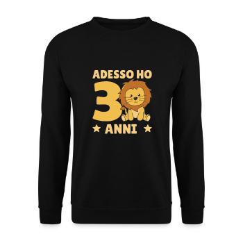 Children 3rd birthday lion 3 years old - Unisex Sweatshirt - black - Front - Alina (178cm) & Michal (187cm)