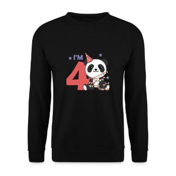 Panda for the fourth birthday for children 4 years - Unisex Sweatshirt - black - Front - Alina (178cm) & Michal (187cm)