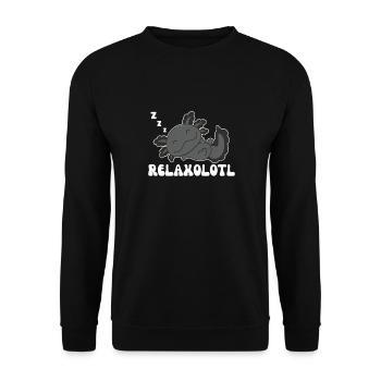 Relaxolotl Axolotl lovers sweet animals relax - Unisex Sweatshirt - black - Front - Alina (178cm) & Michal (187cm)