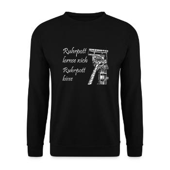 Ruhrpott lernse nich - Unisex Pullover - Schwarz - Vorne - Alina (178cm) & Michal (187cm)